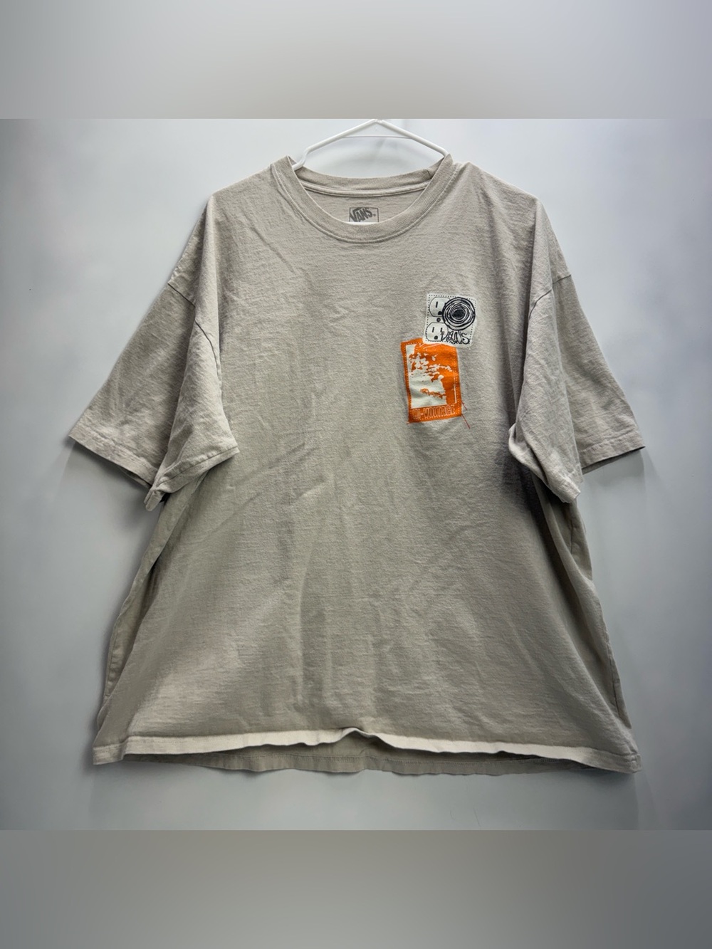 Vans Men’s Beige Punk Patch Loose Fit T-Shirt